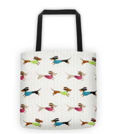Dachshund Pattered Tote Bag